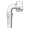Фитинг ORFS (г) 1.11/16" DN=32 (90°) InterLock S50
