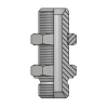 Адаптер 90° BSP(ш) 3/8" - BSP(ш) 3/8" проходной