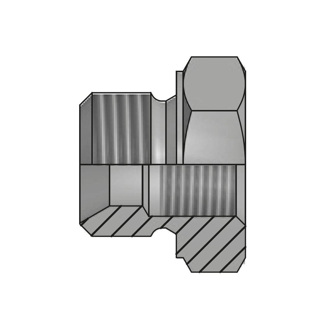 Адаптер BSP(ш) 1/2" - BSPP(F) 3/8" L=24