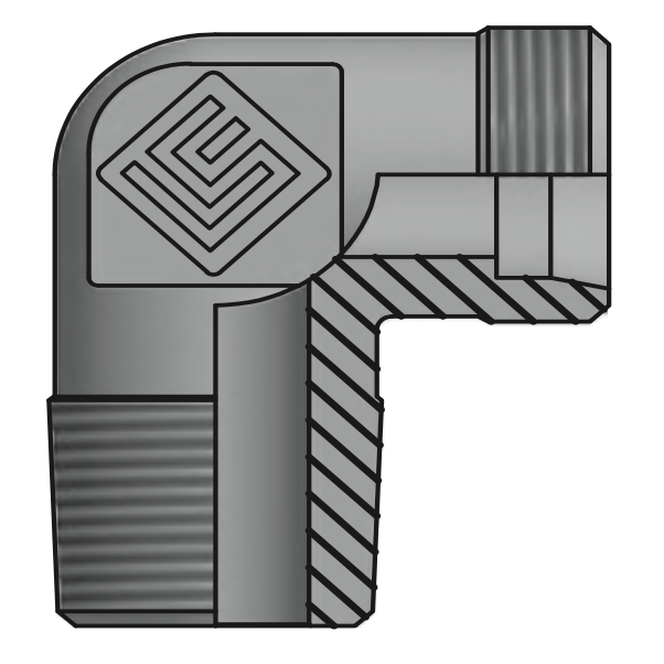 Адаптер ТС 90° P=10 16x1.5 - NPT 1/4"(ш)