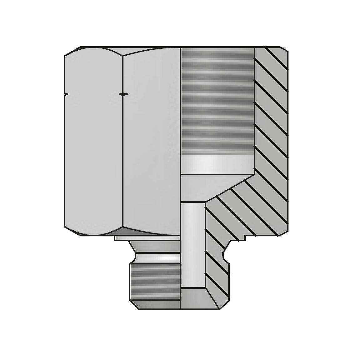 Адаптер BSP(ш) 3/8" - Metric(F) 18x1.5 L=40
