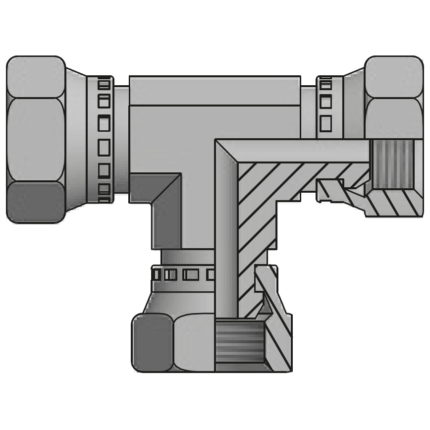 Адаптер тройник BSP(г) 3/8" - BSP(г) 3/8" - BSP(г) 3/8"