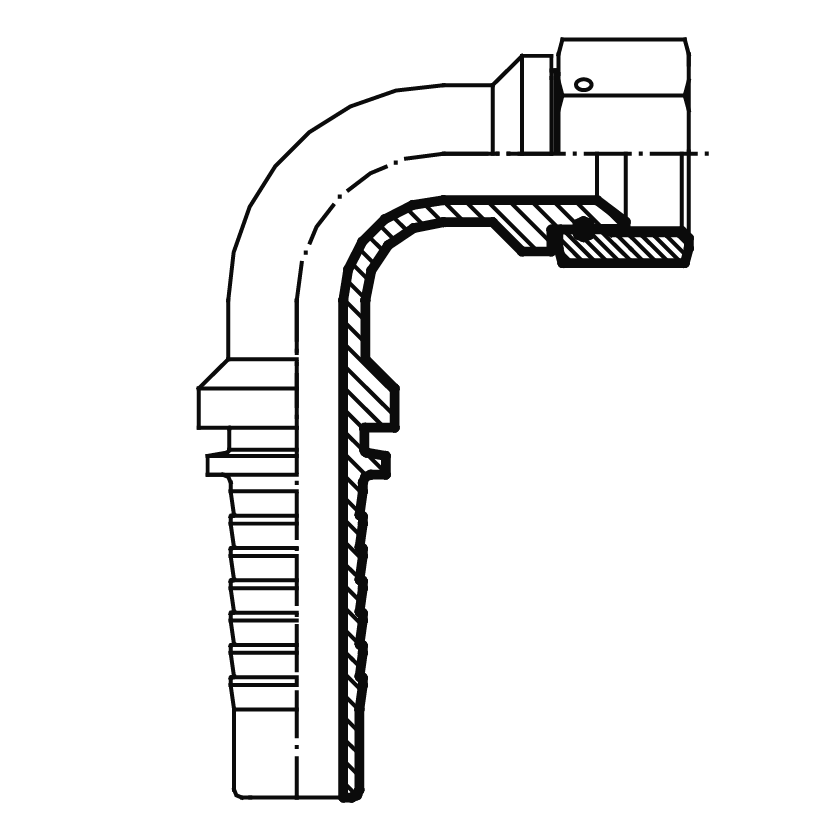 Фитинг JIC (г) 2.1/2" DN=50 (90°) S75