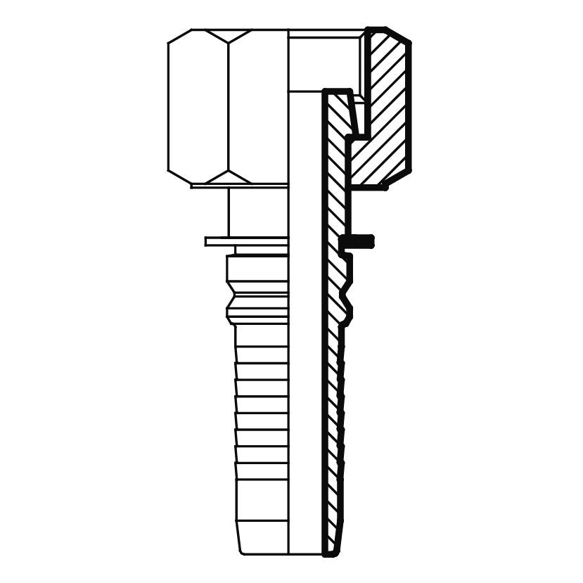 Фитинг ORFS (г) 1.11/16" DN=32 (0°) InterLock