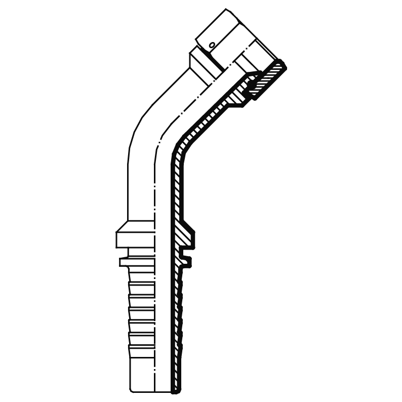 Фитинг JIC (г) 2.1/2" DN=50 (45°)