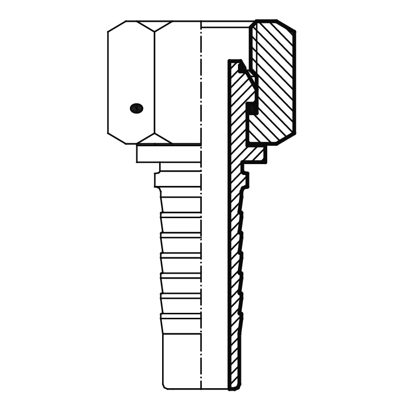 Фитинг BSP (г) 2" DN=50 (0°) (thrust-wire nut) S70