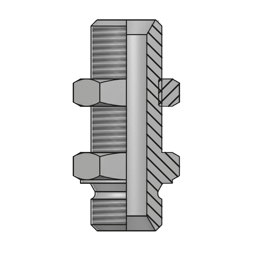 Адаптер 90° BSP(ш) 3/8" - BSP(ш) 3/8" проходной
