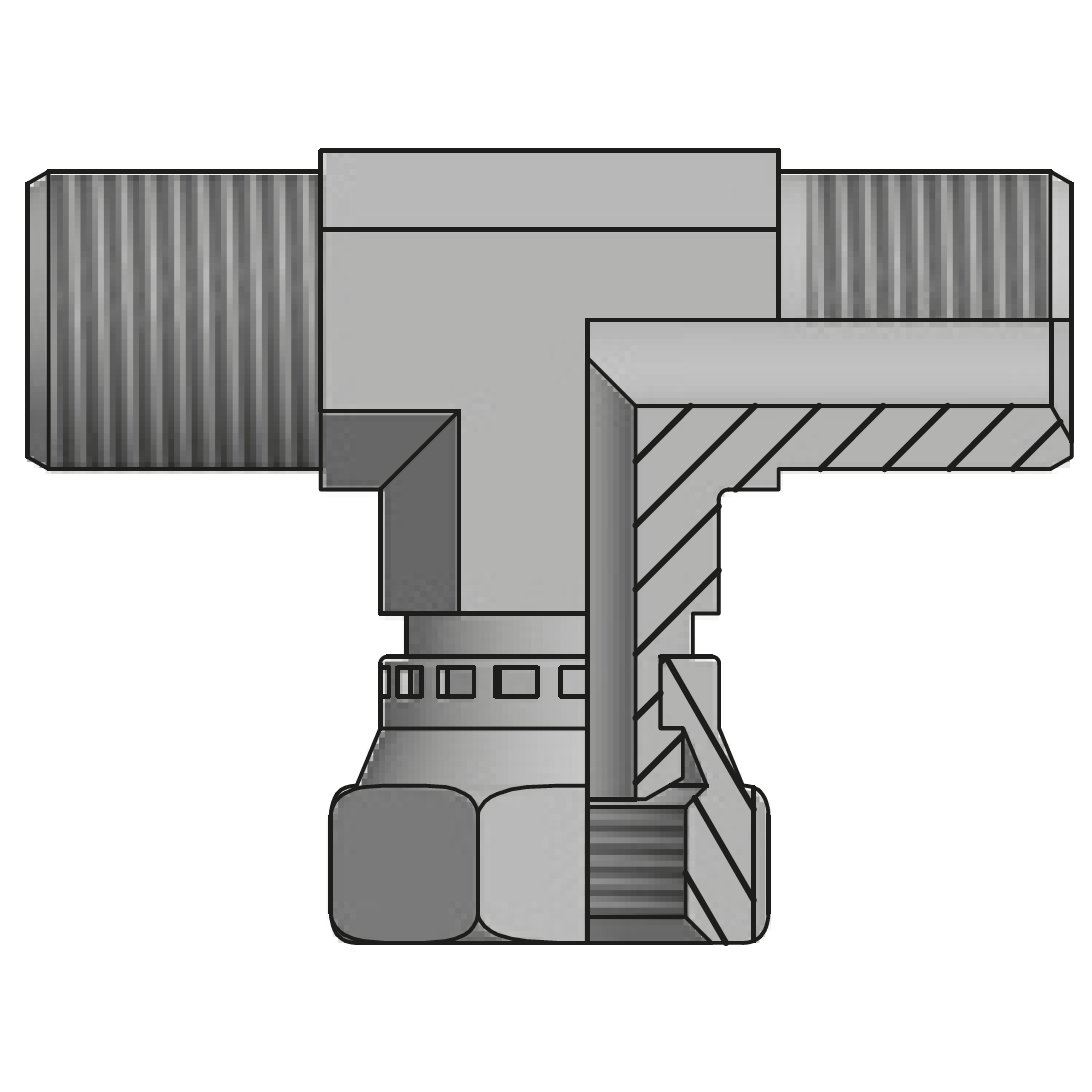 Адаптер тройник BSP(ш) 3/8" - BSP(г) 3/8" - BSP(ш) 3/8"